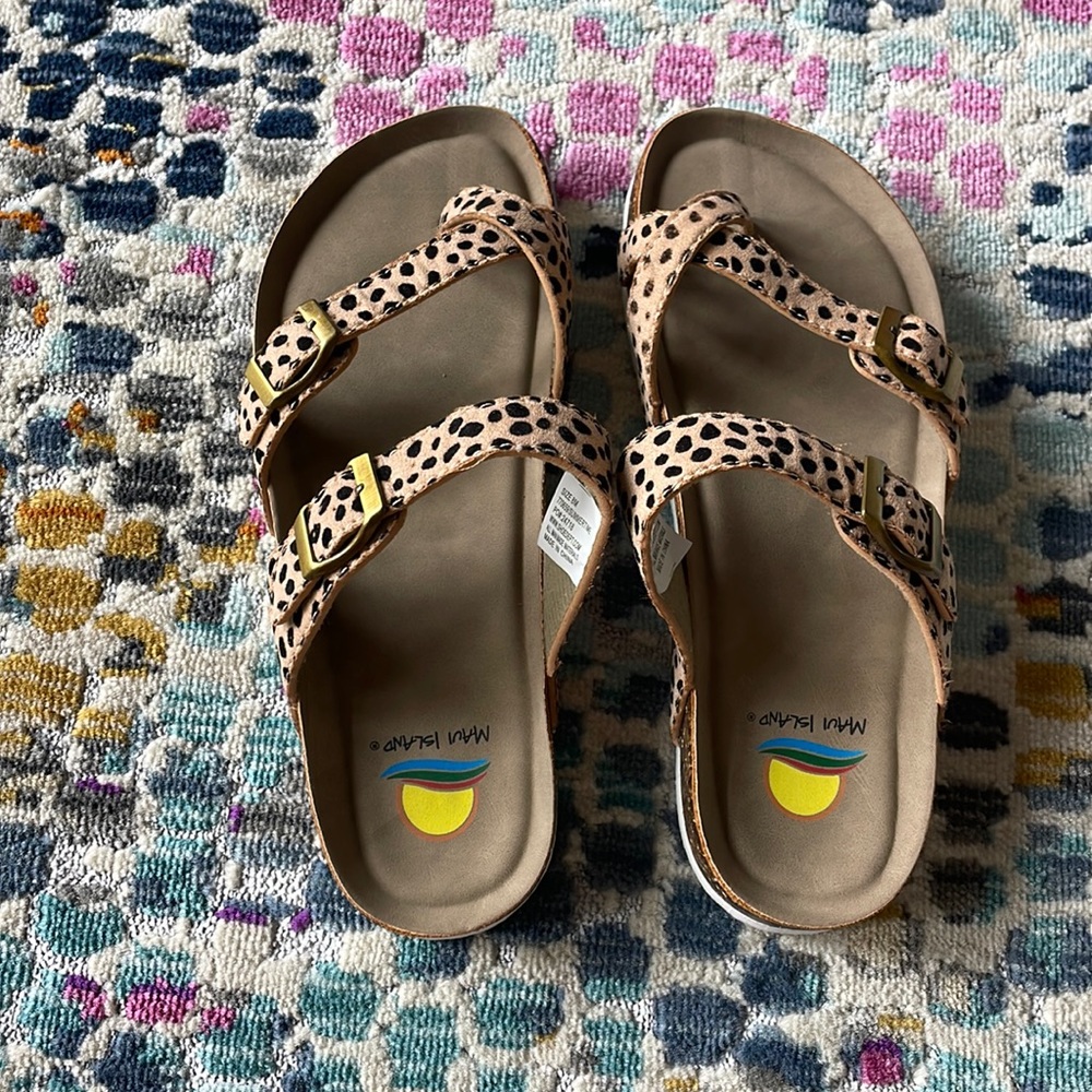 Leopard print Maui island fake berkinstocks